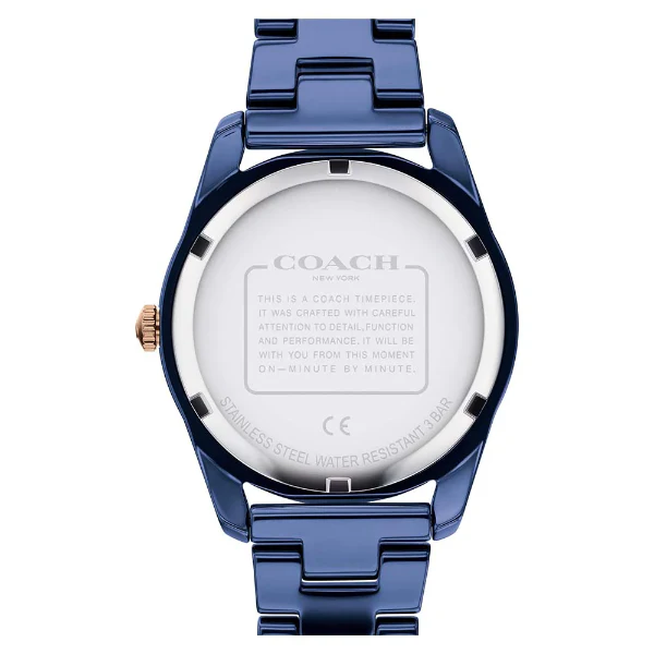 Coach Preston Blue Creamic Strap Blue Dial Quartz Watch for Ladies - 14503773 - Image 4