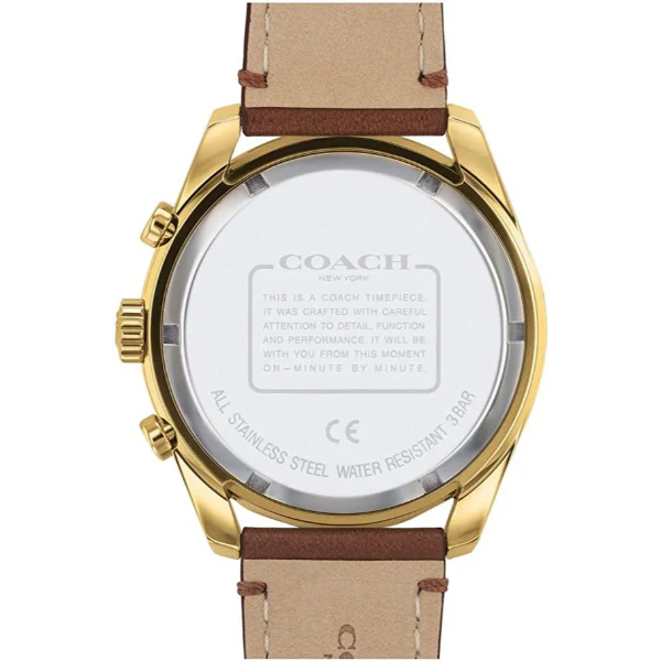 Coach Preston Brown Leather Strap Blue Dial Chronograph Quartz Watch for Gents - 14602513 - Image 3