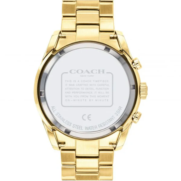 Coach Preston Gold Stainless Steel Black Dial Chronograph Quartz Watch for Gents - 14602517 - Image 3