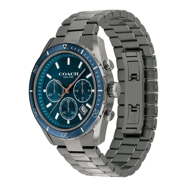 Coach Preston Grey Stainless Steel Blue Dial Chronograph Quartz Watch for Gents - 14602516 - Image 2