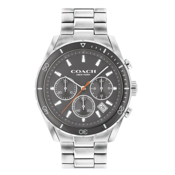 Coach Silver Stainless Steel Grey Dial Chronograph Quartz Watch for Gents - 14602515