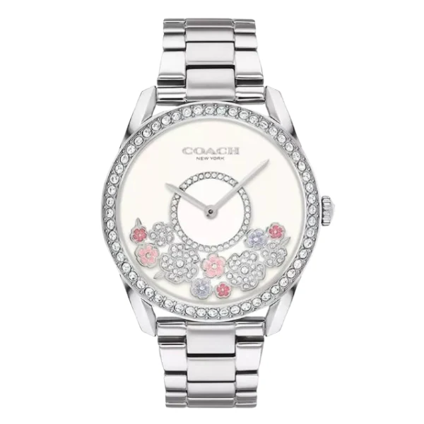 Coach Preston Silver Stainless Steel White Dial Quartz Watch for Ladies - 14503775