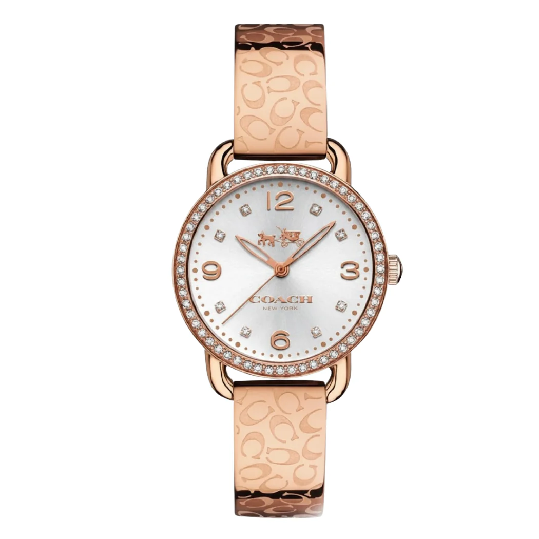 Coach Rose Gold Stainless Steel Silver Dial Quartz Watch for Ladies - 14502355