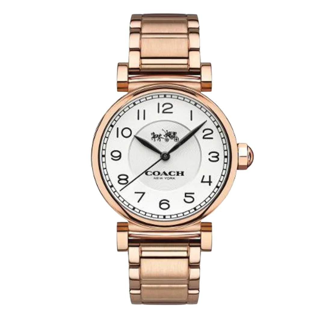 Coach Rose Gold Stainless Steel Silver Dial Quartz Watch for Ladies - 14502395
