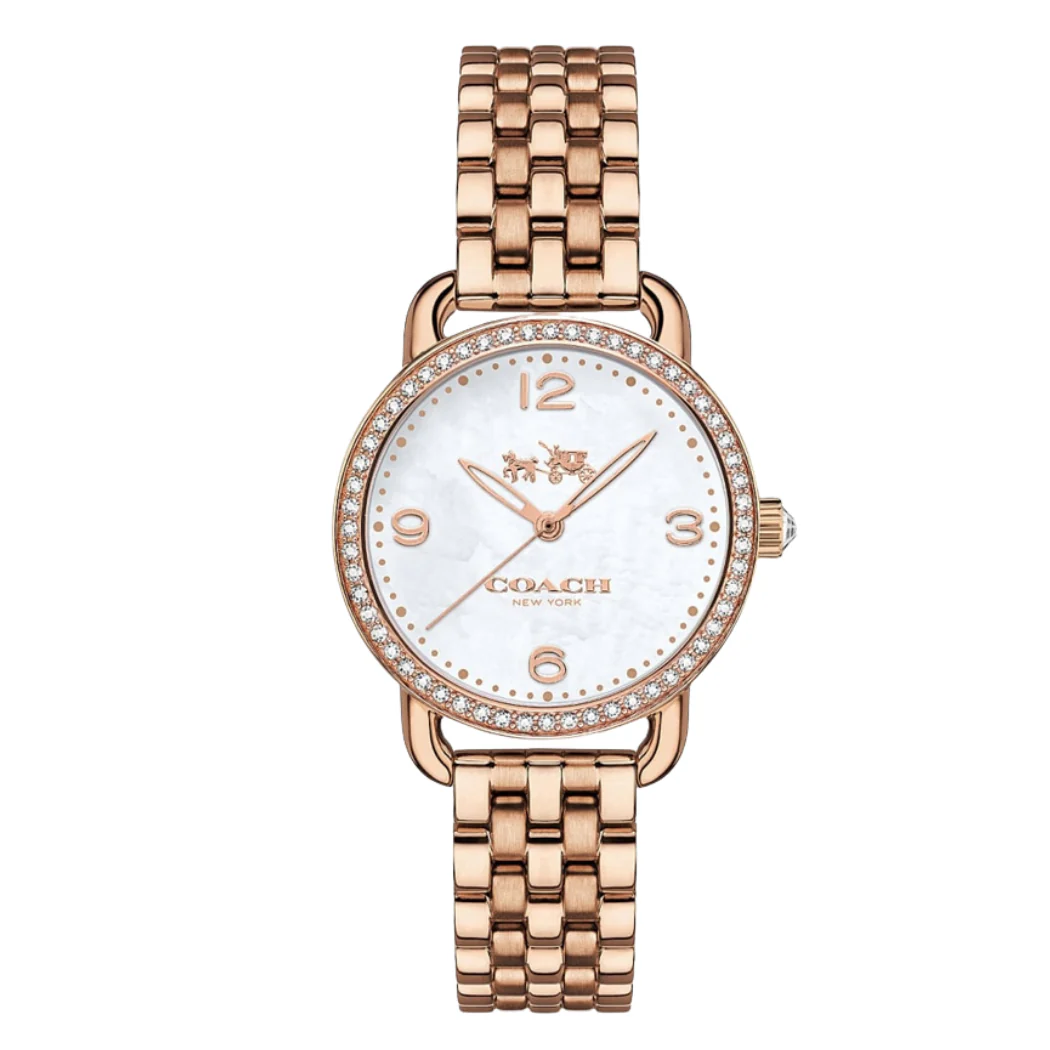 Coach Rose Gold Stainless Steel White Dial Quartz Watch for Ladies - 14502479