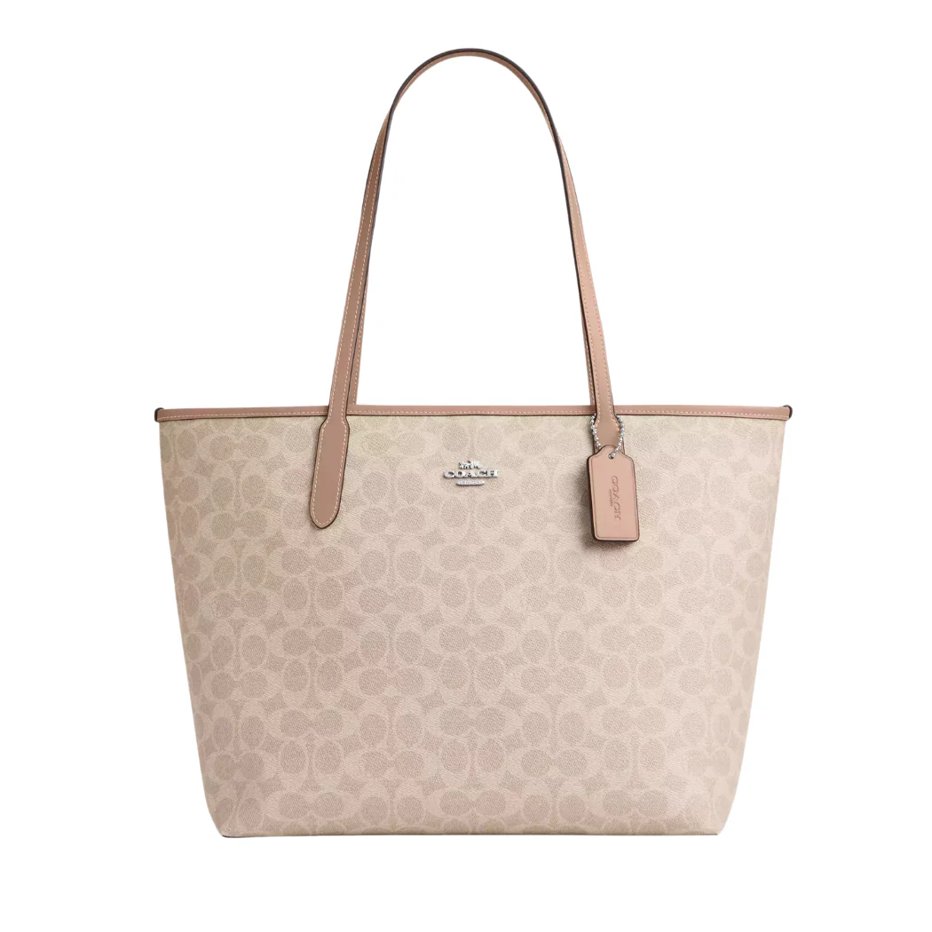 Coach Signature Tote Light Apricot Signature Trim - CCQ28