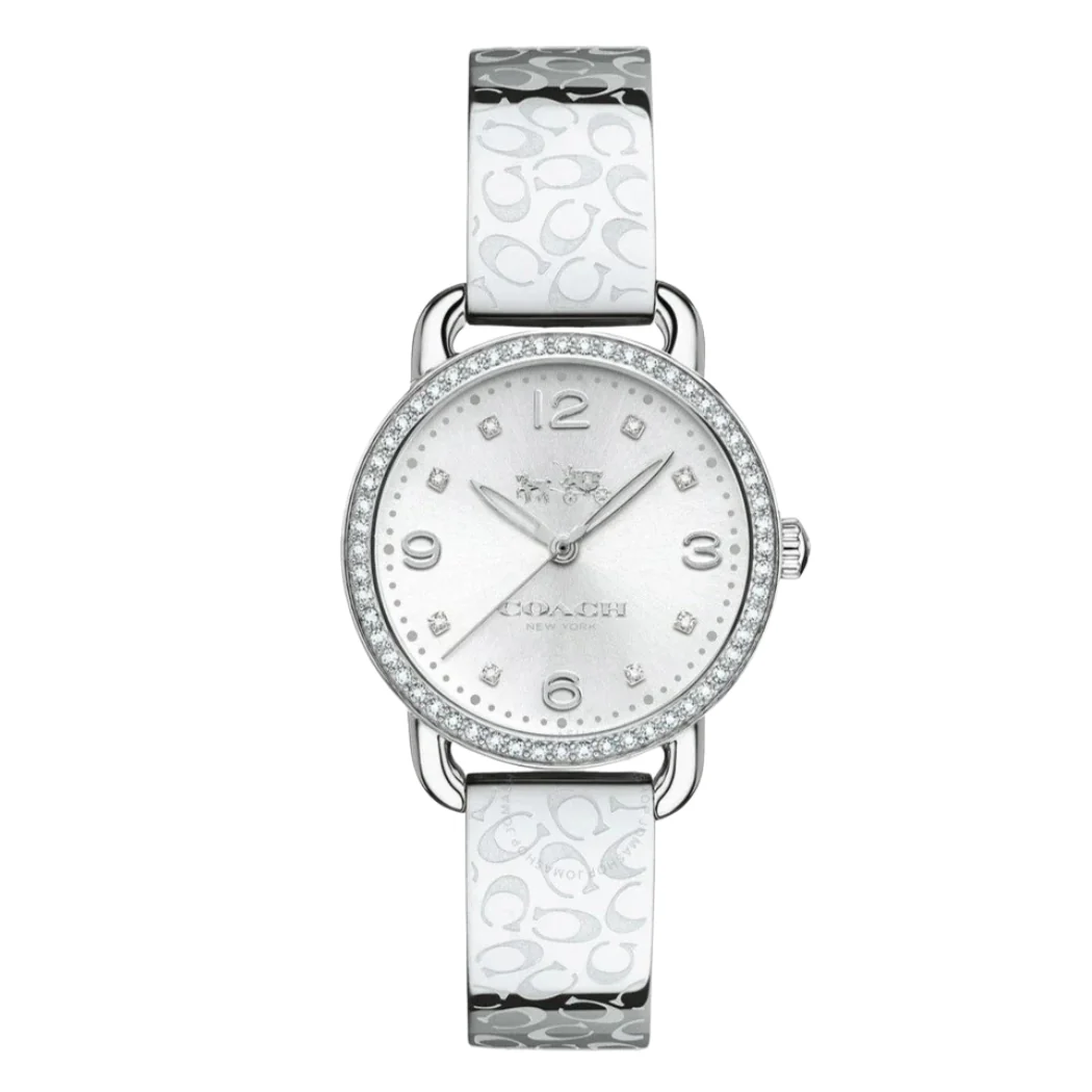 Coach Silver Stainless Steel White Dial Quartz Watch for Ladies - 14502353