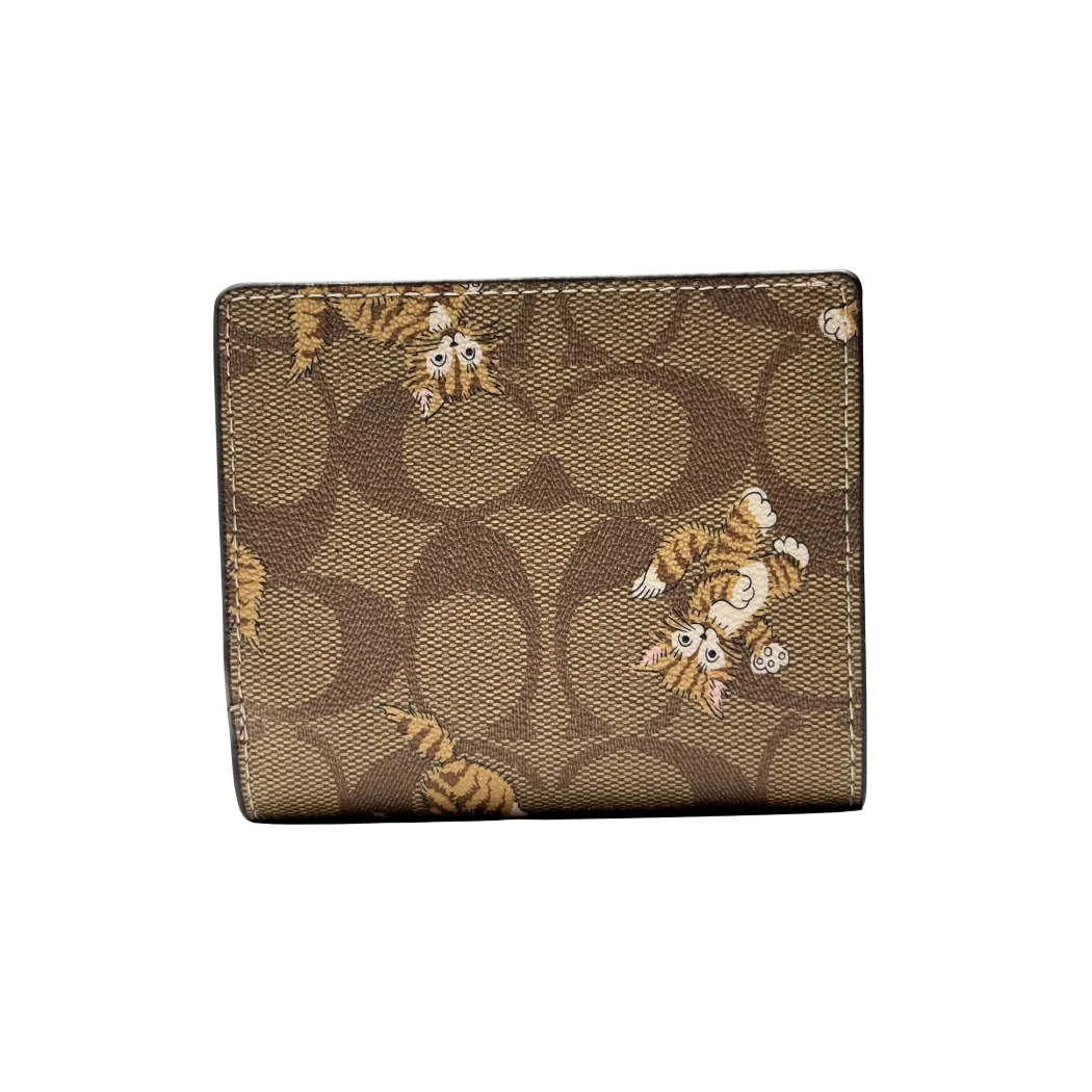 Coach Snap Wallet in Signature C Canvas with Cat Print - CC922 - Image 2