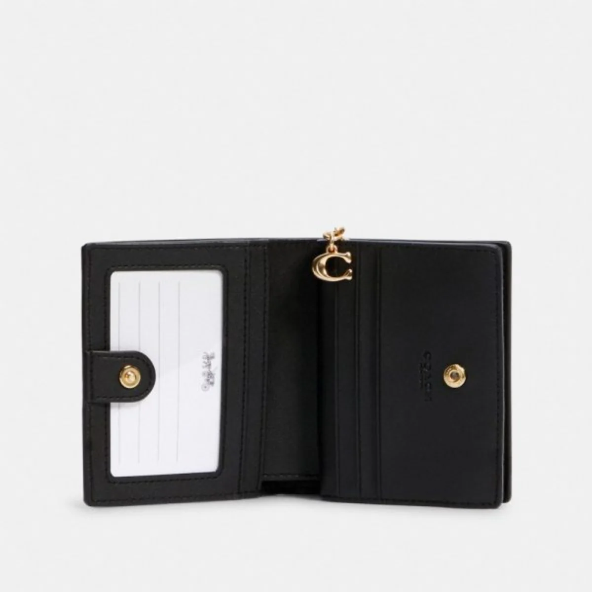 Coach Snap Wallet In Signature Canvas Black - C3309 - Image 2