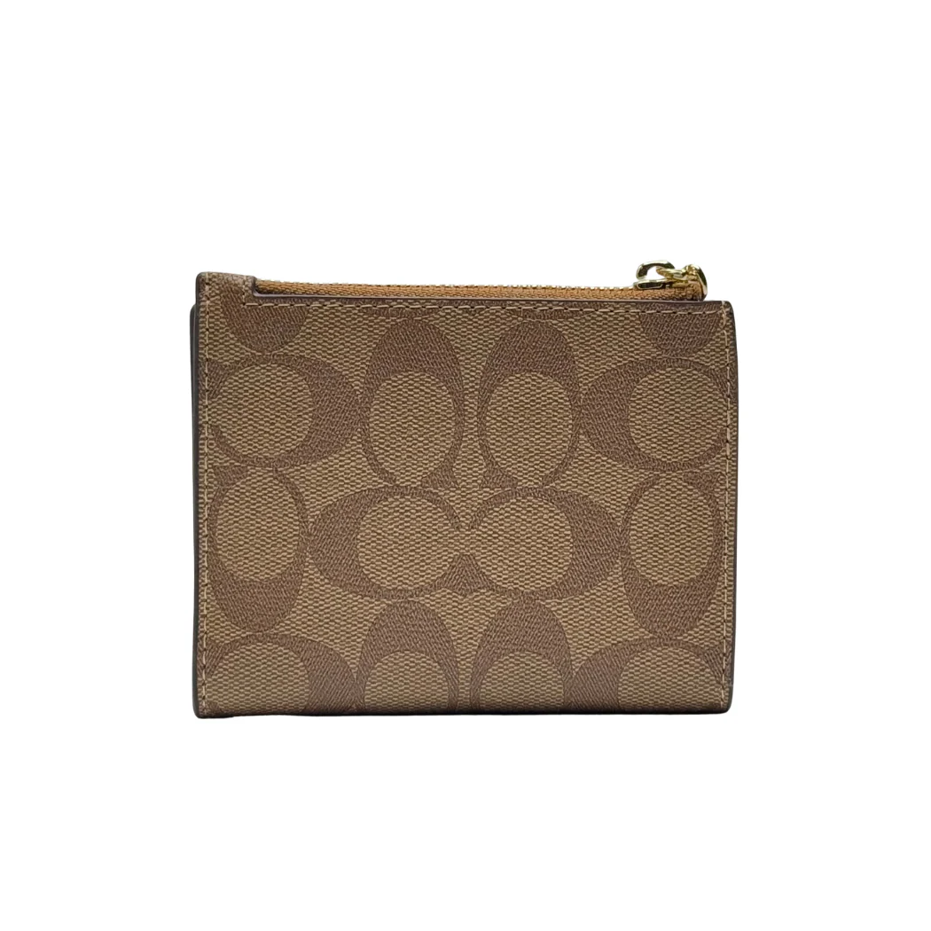 Coach Snap Wallet in Signature Canvas Light Brown - F78002 - Image 2