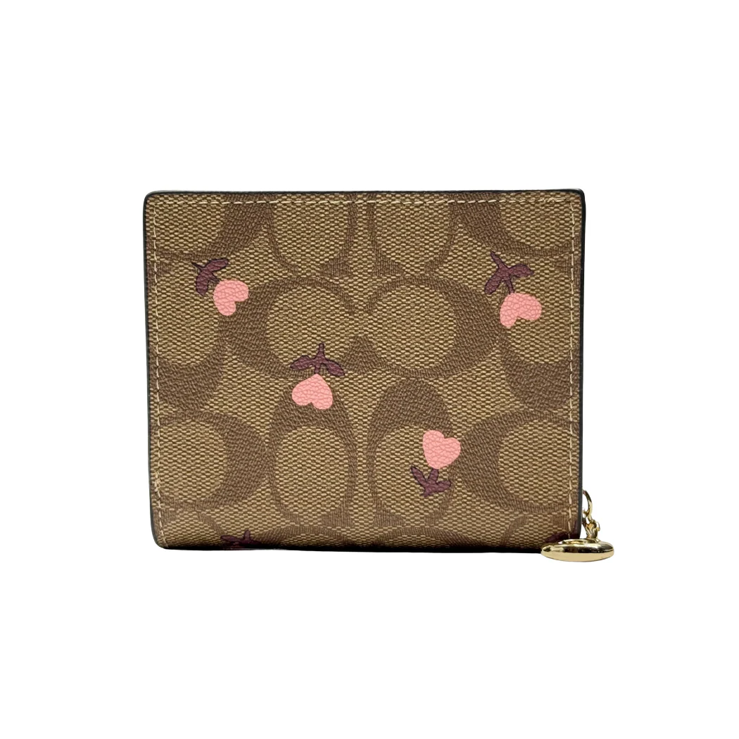 Coach Snap Wallet in Signature Canvas with Heart Floral Print - C2868 - Image 2