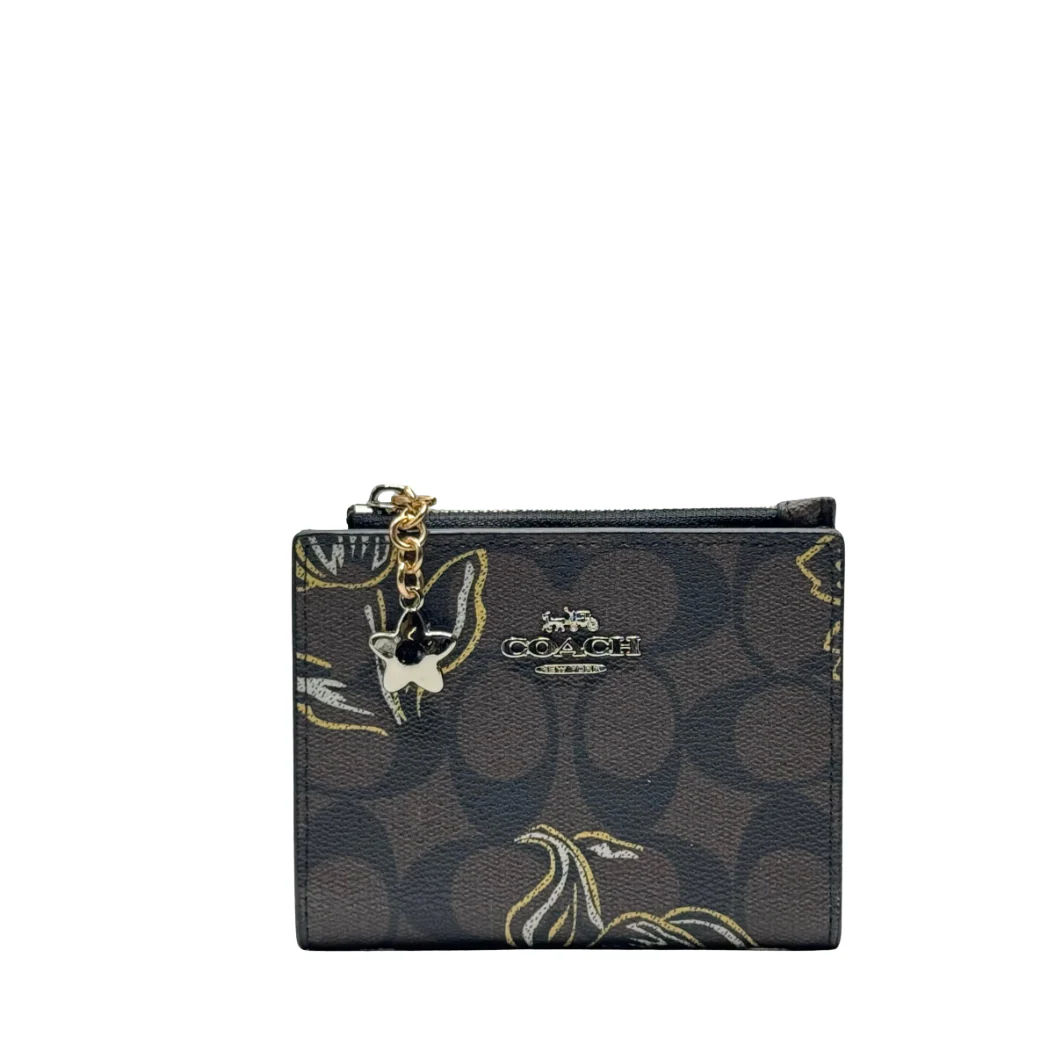 Coach Snap Wallet with Floral Print in Signature Canvas β Model 75000