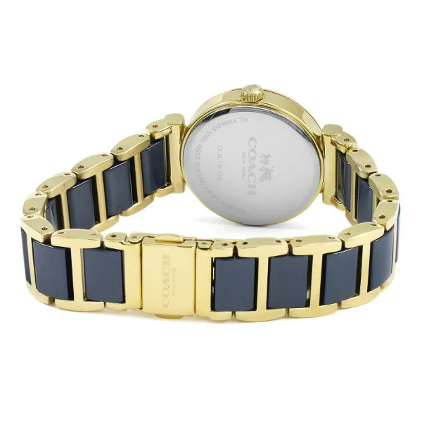 Coach Sport Two-tone Creamic Strap Blue Dial Quartz Watch for Ladies - 14502462 - Image 2