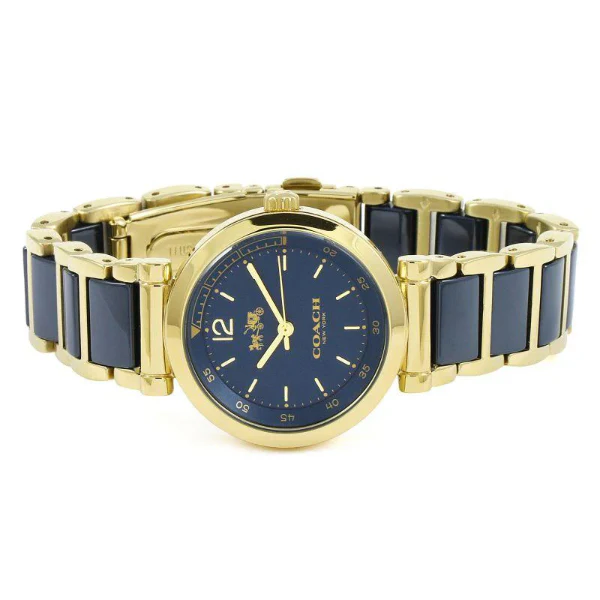 Coach Sport Two-tone Creamic Strap Blue Dial Quartz Watch for Ladies - 14502462 - Image 3