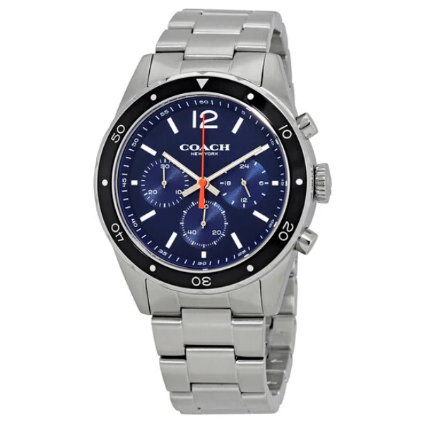 Coach Sullivan Silver Stainless Steel Blue Dial Chronograph Quartz Watch for Gents - 14602032 - Image 2