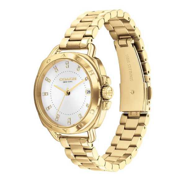 Coach Tatum Gold Stainless Steel Silver Dial Quartz Watch for Ladies - 14504157 - Image 2