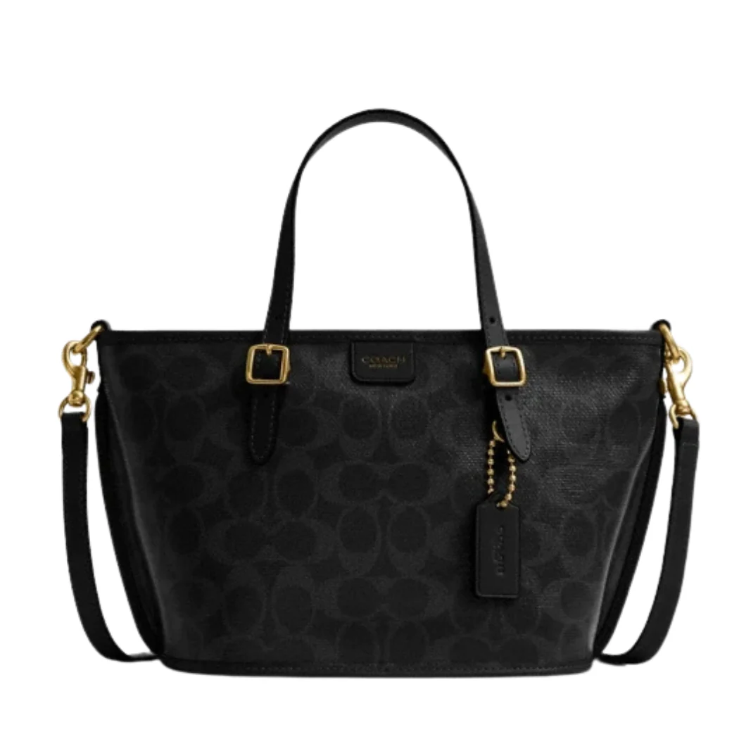 Coach Taxi Tote Bag 21 In Signature Canvas Black - CCD94