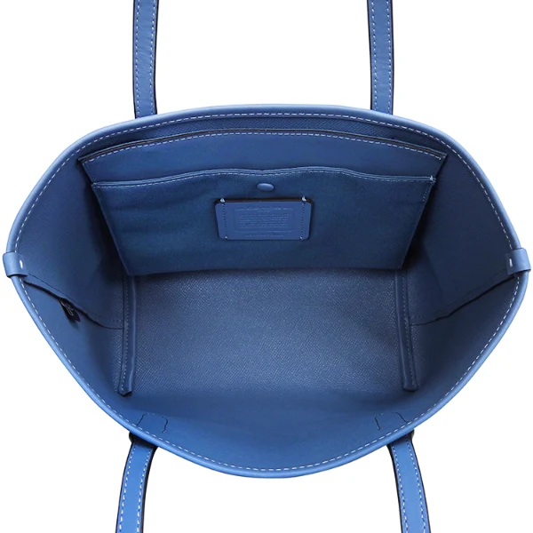 Coach Zip Top Tote Bag In Signature Graphite Light Mist Canvas Leather With Horse And Sleigh - CN626 - Image 3