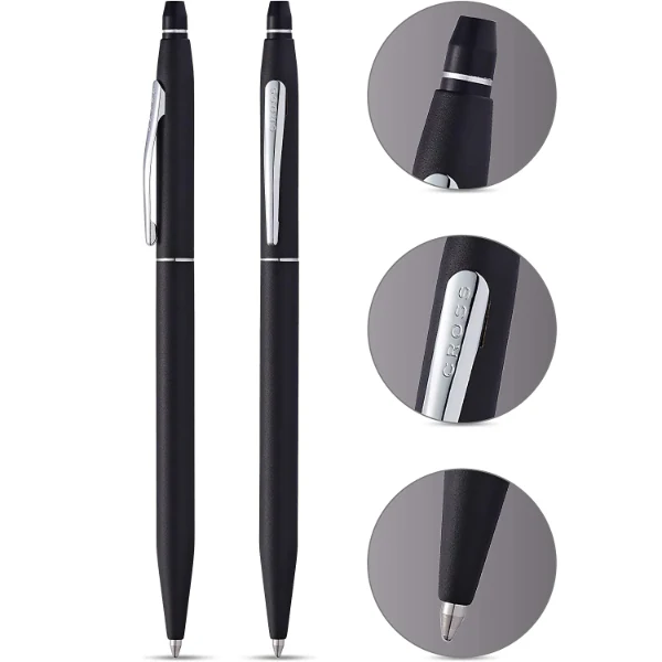 Cross Click Classic Black Ballpen with Chrome Appointments AT0622-102 - Image 2