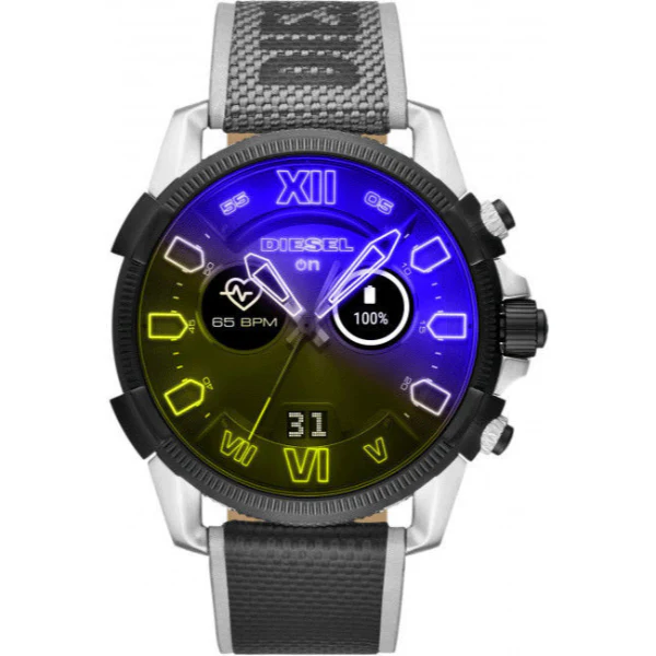 Diesel Full Guard 2.5 Multi Color Silicone Strap Strap Black Dial Smartwatch for Gents - Diesel DZT 2012