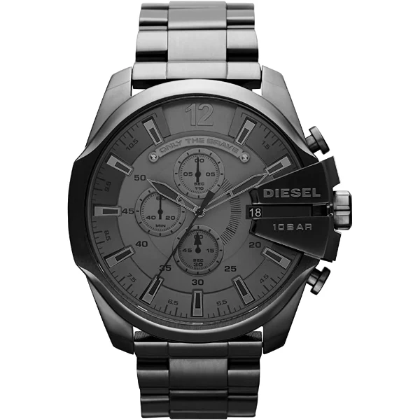 Diesel Mega Chief Grey Stainless Steel Grey Dial Chronograph Quartz Watch for Gents - DZ4282