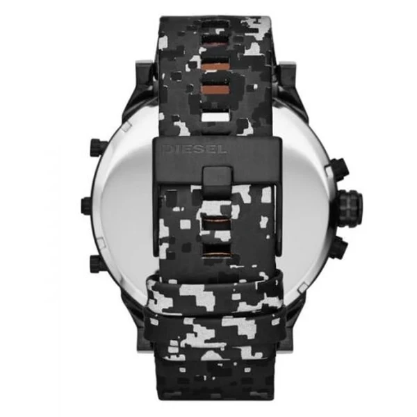 Diesel Mr Daddy Black Leather Strap Black Dial Chronograph Quartz Watch for Gents - DZ7311 - Image 2
