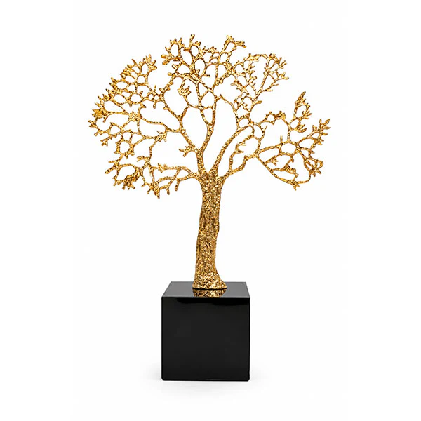 Elegant Golden Tree Sculpture – Luxury Decorative Showpiece
