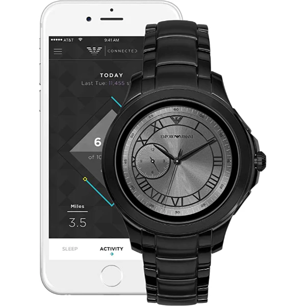 EMPORIO ARMANI Alberto Gen 4 Black Stainless Steel Black Dial Smartwatch for Gents - EMPORIO ARMANI ART 5011 - Image 2