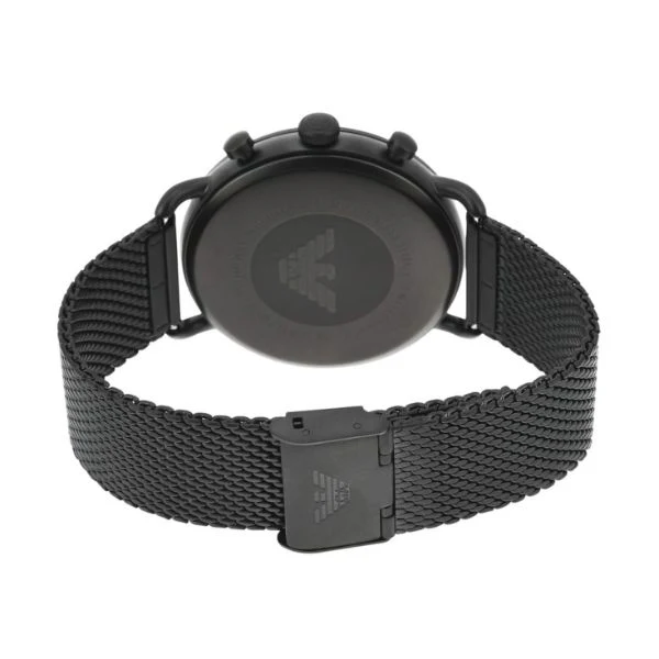 EMPORIO ARMANI Aviator Black Mesh Bracelet Black Dial Chronograph Quartz Watch for Gents - AR11264 - Image 2