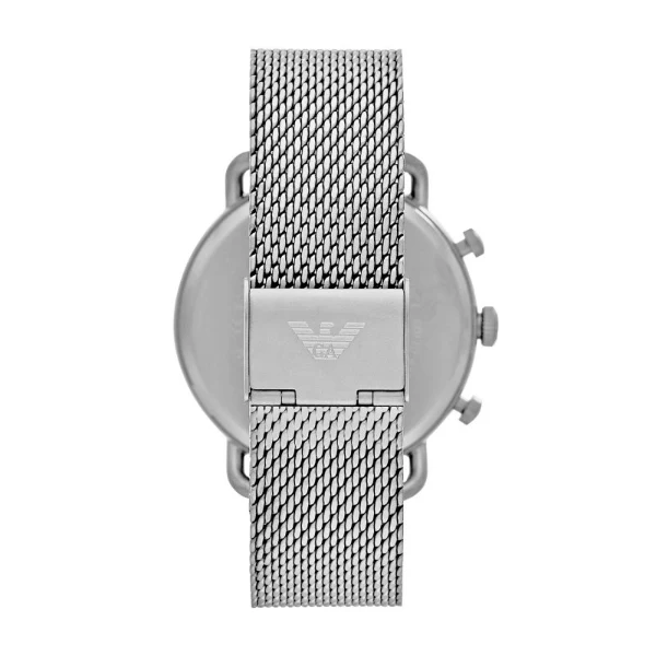 EMPORIO ARMANI Aviator Silver Mesh Bracelet Silver Dial Chronograph Quartz Watch for Gents - EMPORIO ARMANI AR 11288 - Image 3