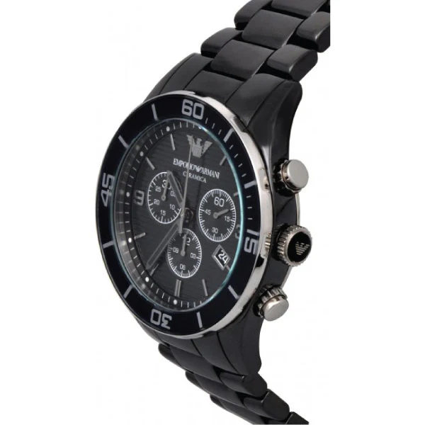 Emporio Armani Black Ceramic Strap Black Dial Quartz Watch For Gents - AR1429 - Image 2
