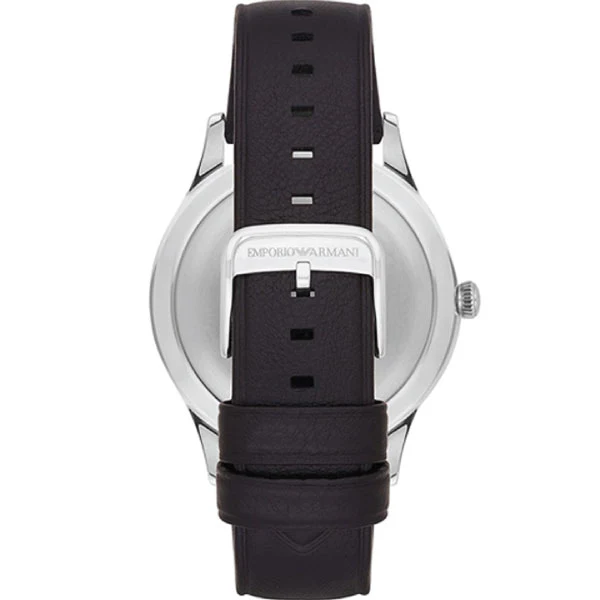 EMPORIO ARMANI Black Dial Black Leather Strap Watch For Gents - AR11020 - Image 2