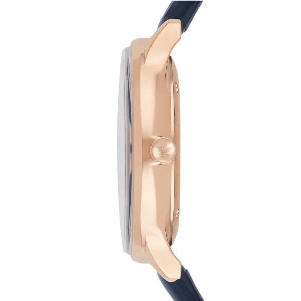 EMPORIO ARMANI Blue Dial Blue Leather Strap Watch For Gents - AR2071 - Image 2