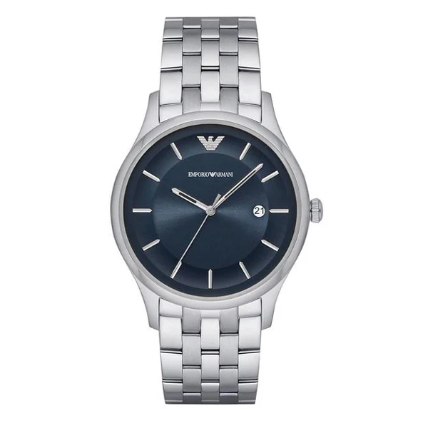 EMPORIO ARMANI Blue Dial Silver Stainless Steel Watch for Gents - AR11019