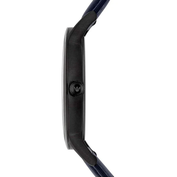 EMPORIO ARMANI Blue Leather Strap Blue Dial Quartz Watch for Gents - AR11190 - Image 2
