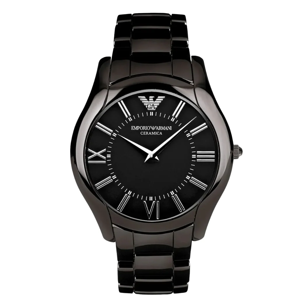 EMPORIO ARMANI Ceramic Black Stainless Steel Black Dial Quartz Watch for Gents - AR1440