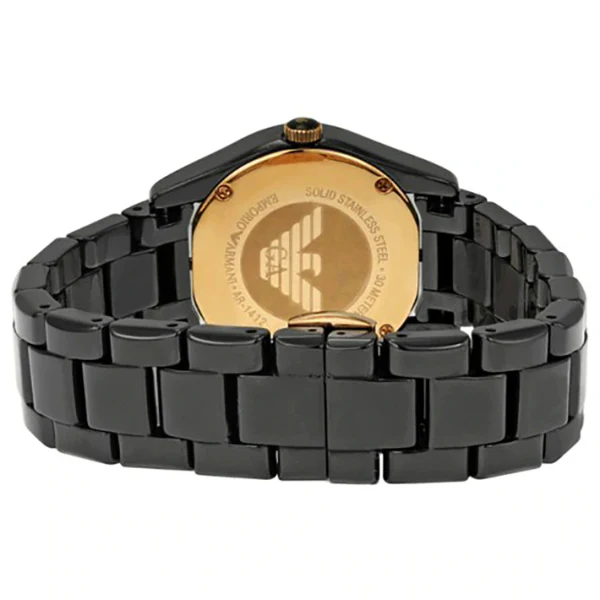 EMPORIO ARMANI Ceramic Black Stainless Steel Black Dial Quartz Watch for Ladies - AR1412 - Image 2