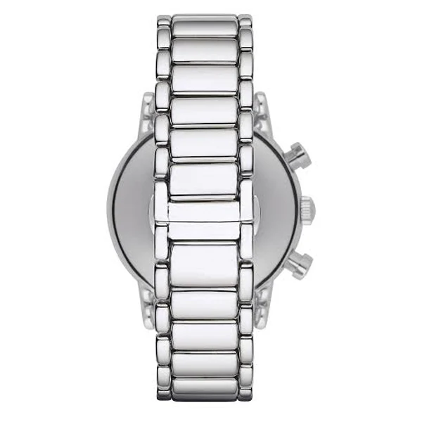 EMPORIO ARMANI Classic Black Dial Silver Stainless Steel Chronograph Watch For Gents - AR1853 - Image 2
