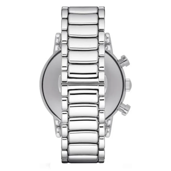 EMPORIO ARMANI Classic Black Dial Silver Stainless Steel Chronograph Watch For Gents - AR1894 - Image 2