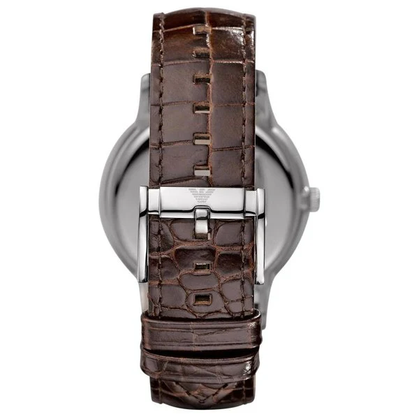 EMPORIO ARMANI Classic Brown Leather Strap Brown Dial Quartz Watch for Gents - AR2427 - Image 2