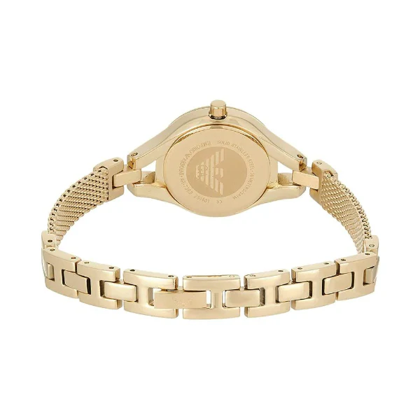 EMPORIO ARMANI Classic Gold Stainless Steel Silver Dial Quartz Watch for Ladies - AR7363 - Image 2