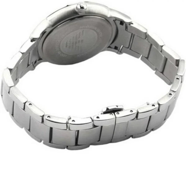 EMPORIO ARMANI Classic Silver Leather Strap Silver Dial Quartz Watch for Ladies - AR2431 - Image 2