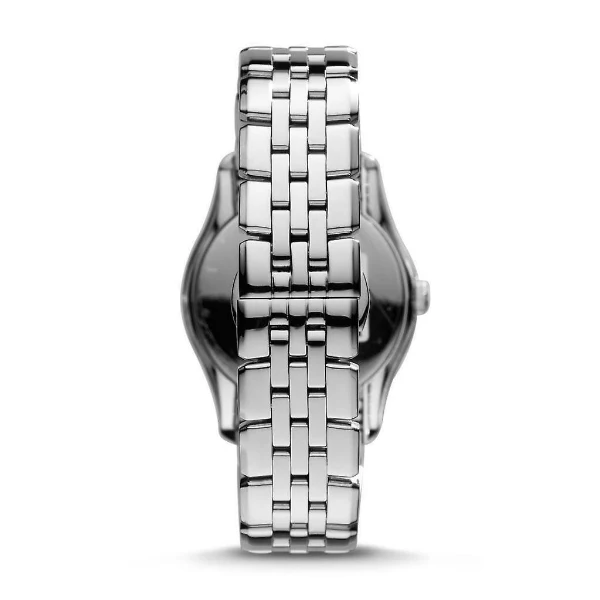 EMPORIO ARMANI Classic Silver Stainless Steel Black Dial Quartz Unisex Watch - AR1710 - Image 2
