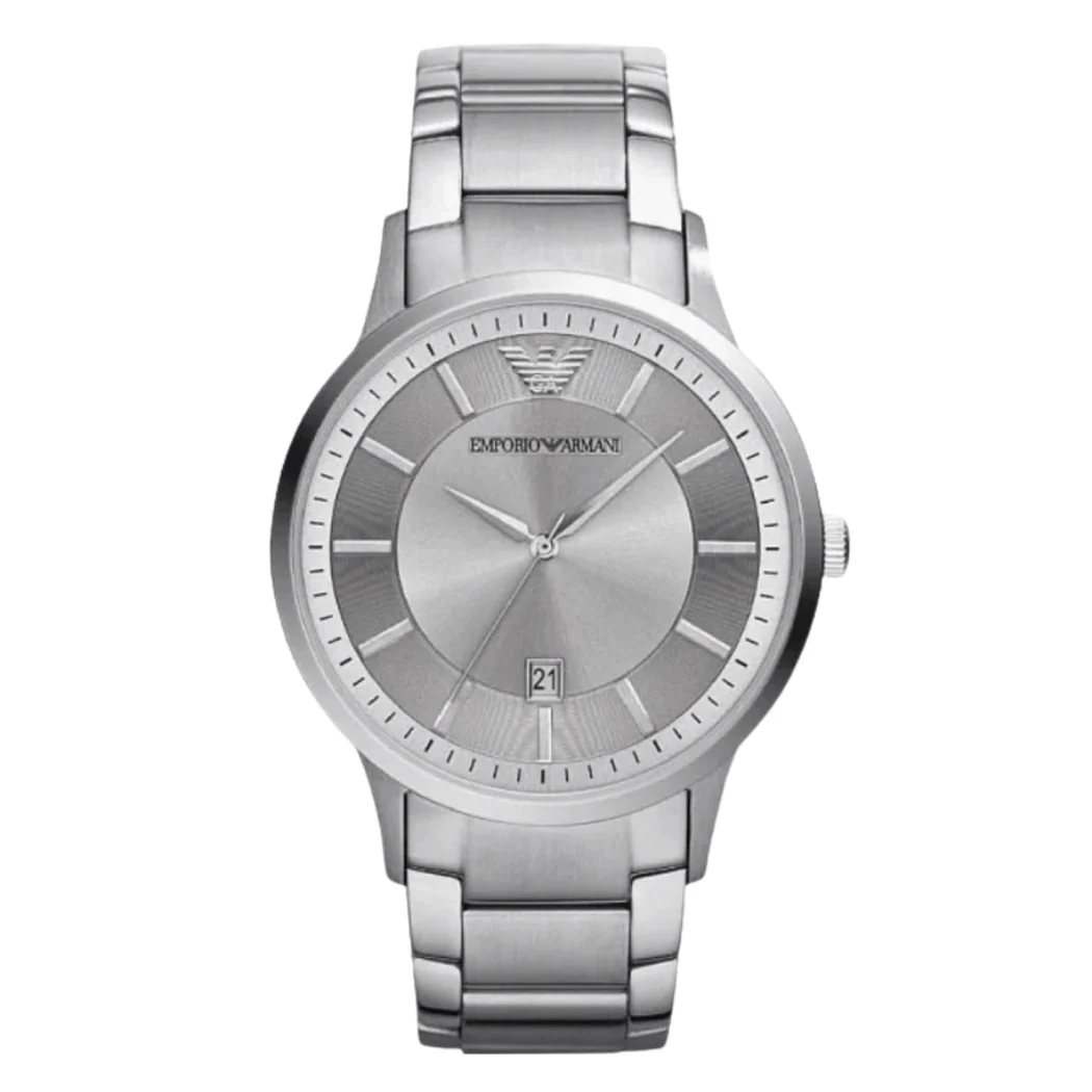 EMPORIO ARMANI Classic Silver Stainless Steel Silver Dial Quartz Watch for Gents - AR2478