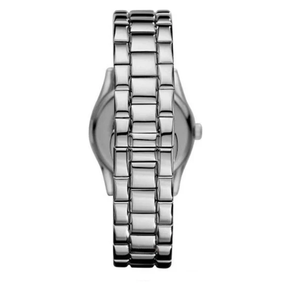 EMPORIO ARMANI Classic Silver Stainless Steel White Dial Quartz Watch for Ladies - AR0698 - Image 2