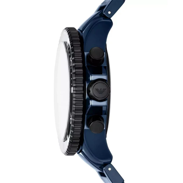 Emporio Armani Diver Blue Ceramic Strap Blue Dial Chronograph Quartz Watch for Gents - AR70009 - Image 3