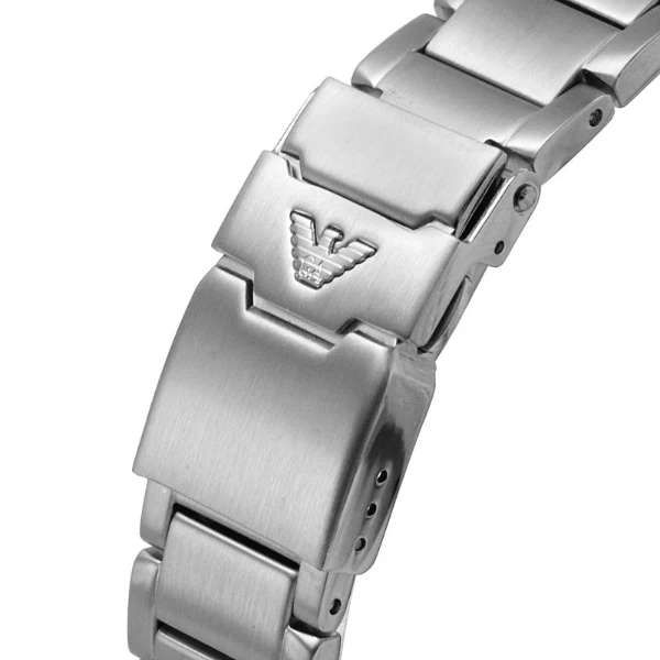 EMPORIO ARMANI Diver Silver Stainless Steel Black Dial Chronograph Quartz Watch for Gents - EMPORIO ARMANI AR 11360 - Image 2
