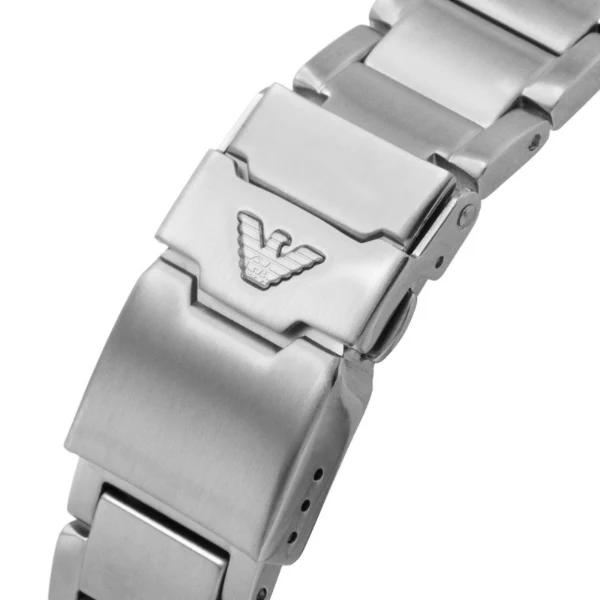 EMPORIO ARMANI Diver Silver Stainless Steel Blue Dial Quartz Watch for Gents- EMPORIO ARMANI AR 11339 - Image 3