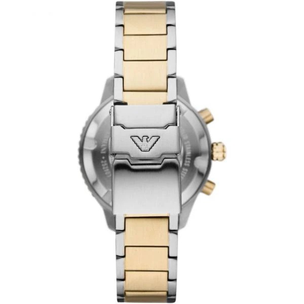EMPORIO ARMANI Diver Two-Tone Stainless Steel Green Dial Chronograph Quartz Watch for Gents - AR 11361 - Image 3