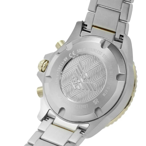 EMPORIO ARMANI Diver Two-tone Stainless Steel Navy Blue Dial Chronograph Quartz Watch for Gents -EMPORIO ARMANI AR 11362 - Image 5